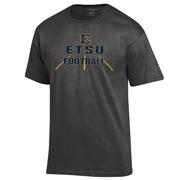  Etsu Champion Logo Wordmark Football Over Field Tee