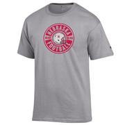  Nebraska Champion Circle Football Helmet Distressed Tee