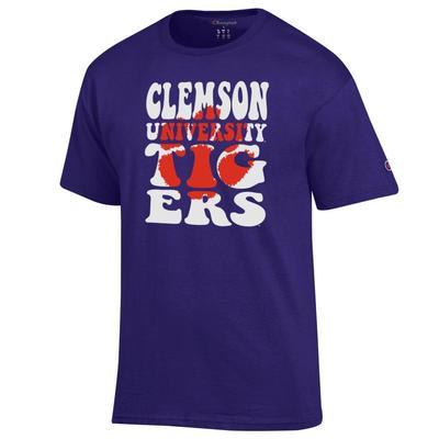 Clemson Champion Women's Team Stack Over Logo Tee