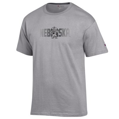 Nebraska Champion Straight Tonal Wordmark Tee