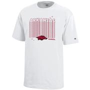  Arkansas Champion Youth Wordmark Repeat Tee