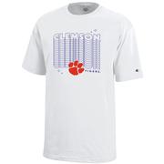  Clemson Champion Youth Wordmark Repeat Tee