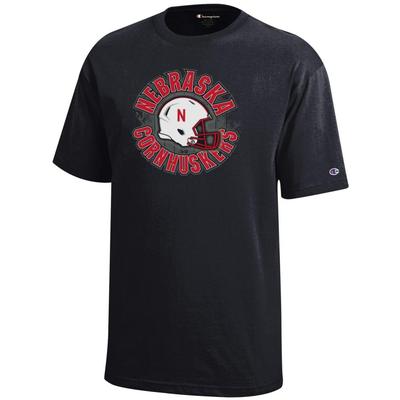 Nebraska Champion YOUTH Circle Helmet Tee