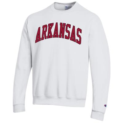 Arkansas Champion Arch Crew WHITE