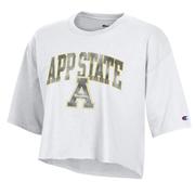  App State Champion Women's Giant Arch Boyfriend Cropped Tee