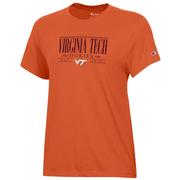  Virginia Tech Champion Women's Bar Stack Core Tee