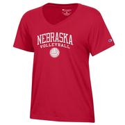  Nebraska Champion Women's Arch Volleyball Core V- Neck