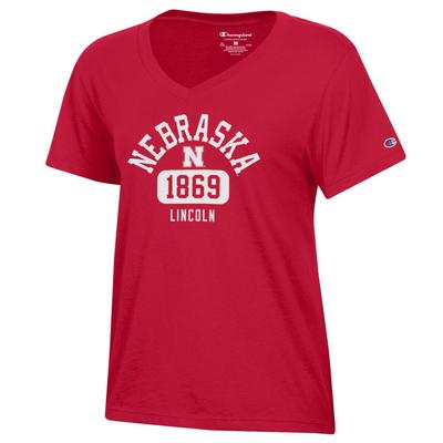 Nebraska Champion Women's Arch Logo City Core V-Neck