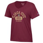  Florida State Champion Women's Arch Logo City Core V- Neck