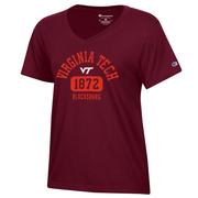  Virginia Tech Champion Women's Arch Logo City Core V- Neck