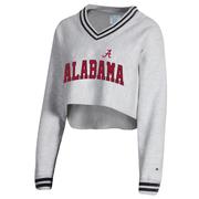  Alabama Champion Women's Reverse Weave Higher Ed Cropped V- Neck