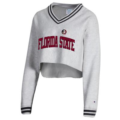 Florida State Champion Women's Reverse Weave Higher Ed Cropped V-Neck