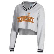  Tennessee Champion Women's Reverse Weave Higher Ed Cropped V- Neck