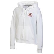  Virginia Tech Champion Women's Logo Line Script Powerblend Full Zip