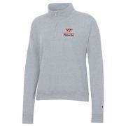  Virginia Tech Champion Women's Logo Line Script Powerblend 1/4 Zip