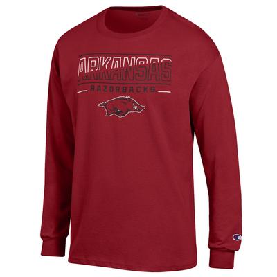 Arkansas Champion Split Color Straight Long Sleeve Tee