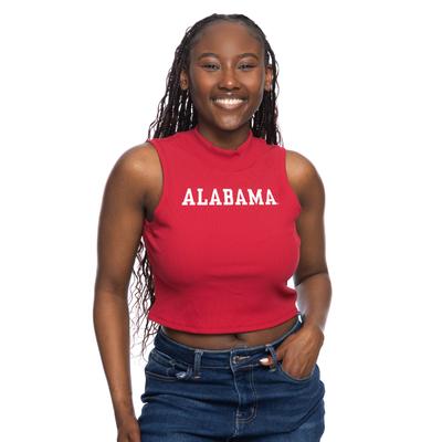 Alabama Zoozatz Mock Neck Ribbed Tank Top