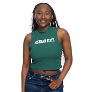  Michigan State Zoozatz Mock Neck Ribbed Tank Top