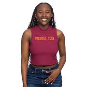  Virginia Tech Zoozatz Mock Neck Ribbed Tank Top