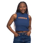  Auburn Zoozatz Mock Neck Ribbed Tank Top