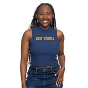  West Virginia Zoozatz Mock Neck Ribbed Tank Top