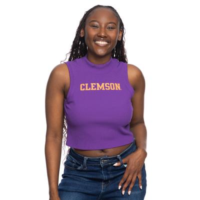 LSU Zoozatz Mock Neck Ribbed Tank Top