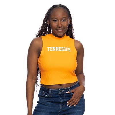 Tennessee Zoozatz Mock Neck Ribbed Tank Top