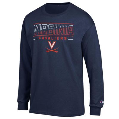 Virginia Champion Split Color Straight Long Sleeve Tee