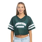  Michigan State Zoozatz V- Neck Mesh Football Tee