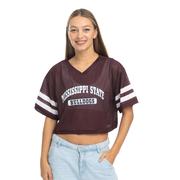  Mississippi State Zoozatz V- Neck Mesh Football Tee