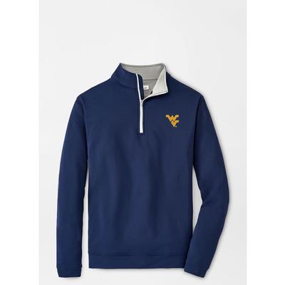 West Virginia Peter Millar Perth Solid Stretch 1/4 Zip Pullover