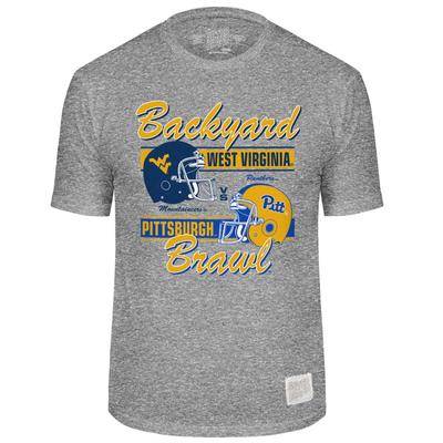 West Virginia YOUTH Backyard Brawl Helmets Tee