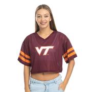  Virginia Tech Zoozatz V- Neck Mesh Football Tee