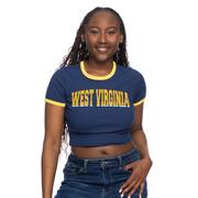  West Virginia Zoozatz Ringer Ribbed Baby Tee