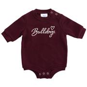  Mississippi State Zoozatz Infant Script Heart Fleece Onesie