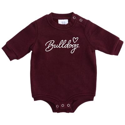 Mississippi State Zoozatz Infant Script Heart Fleece Onesie