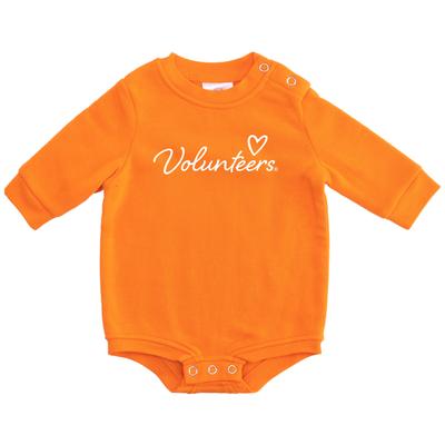 Tennessee Zoozatz Infant Script Heart Fleece Onesie