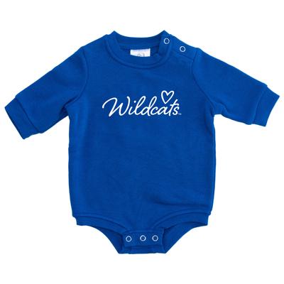 Kentucky Zoozatz Infant Script Heart Fleece Onesie