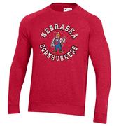  Nebraska Champion Vault Triumph Fleece Raglan Crew