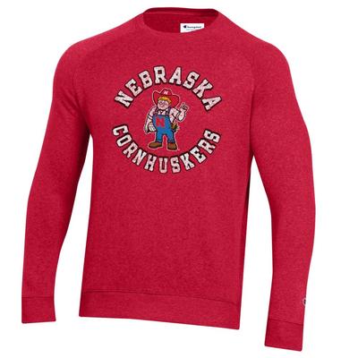 Nebraska Champion Vault Triumph Fleece Raglan Crew