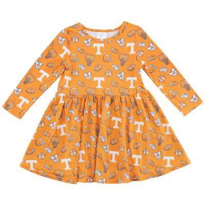 Tennessee Zoozatz Toddler Sports Long Sleeve Dress