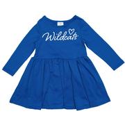  Kentucky Zoozatz Toddler Script Heart Long Sleeve Dress