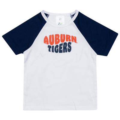 Auburn Zoozatz Toddler Colorblock Raglan Tee