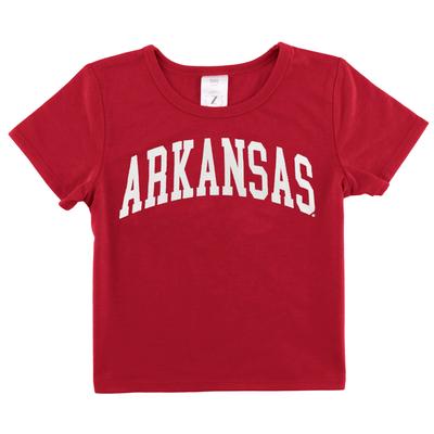 Arkansas Zoozatz YOUTH Glitter Arch Wordmark Tee