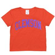  Clemson Zoozatz Youth Glitter Arch Wordmark Tee