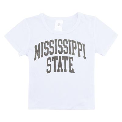 Mississippi State Zoozatz YOUTH Glitter Arch Wordmark Tee