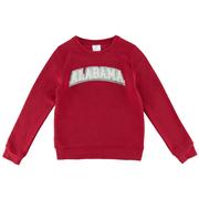  Alabama Zoozatz Youth Glitter Arch Fleece Crew