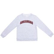  Arkansas Zoozatz Youth Outlined Chenille Fleece Crew