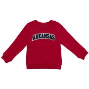  Arkansas Zoozatz Toddler Glitter Arch Fleece Crew