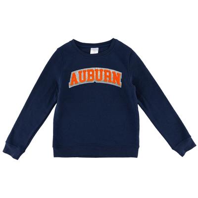 Auburn Zoozatz YOUTH Glitter Arch Fleece Crew